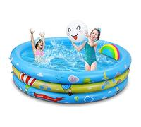 Jojoin Piscina Hinchable, Piscina Inflable Niños, 2 Almohadas Inflables, Material PVC Plástico, Fiesta de Verano en La Piscina Interior al Aire Libre 120 CM * 30 CM