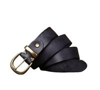 JOJOJ Cinturón vintage hecho a mano for hombre, cinturón informal de piel de vaca simple(Black,46in-115cm[for67-75kg])