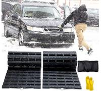 JOJOMARK - Alfombrilla de tracción para neumáticos, dispositivo de emergencia portátil para nieve, hielo, barro y arena, para camionetas, coches, camiones, furgonetas o vehículos de flota, 2 unidades,