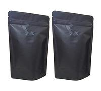 Jojomino 100 Piezas Papel de Aluminio VáLvula de Café Bolsa de Cremallera Papel de Aluminio Grano de Café VáLvula de Escape Unidireccional Bolsa Bolsa de Embalaje 250G Negro