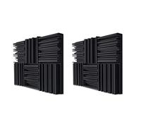 Jojomino 48 Uds. Estudio de espuma acústica paneles de esponja insonorizada tambor KTV tratamiento de absorción de habitación poliuretano pared sonido almohadilla