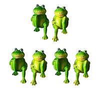 Jojomino 6 unids/set resina sentado ranas jardín al libre tienda decorativa escultura para hogar escritorio jardín decoración S2