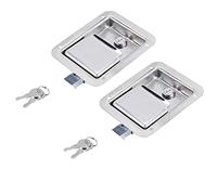 Jojomino Hardware - Paquete de 2 cierres de paletas de acero inoxidable cerradura y llave, de un solo punto para puerta remolque RV