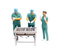 jojomis Doctor Miniatures - Juego de figuras de resina a escala 1/64, para hospital, paciente, cama, carrito de herramientas, enfermera, decoración hecha a mano