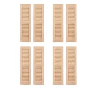 jojomis Persianas de madera hechas a mano para casa de muñecas a escala 1/12, paquete de 4 pares, accesorios de muebles en miniatura