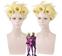 JoJo's Bizarre Adventure Giorno Giovanna Golden Cosplay Peluca Pelo sintético Estilo Halloween Juego de roles GIOGIO + Peluca cap PL-295