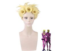 JoJo'S Bizarre Adventure Giorno Giovanna Golden Cosplay Peluca Pelo sintético Estilo Halloween Juego de roles GIOGIO + Peluca Cap PL-295