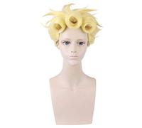 JOJO's Bizarre Adventure Golden Wind Giorno Giovanna Wig Cosplay Costume Synthetic Hair Men Women Yellow Braid Wigs