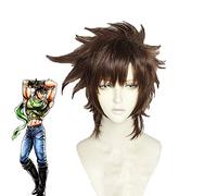 Jojo's Bizarre Adventure Joseph Joestar Pelucas Cosplay Disfraz Corto Marrón Sintético Peluca de pelo para Halloween Fiesta Carnaval