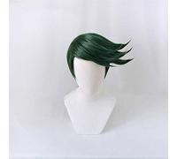 JoJos extraña aventura Rohan Kishibe Cosplay peluca corta verde oscuro resistente al calor pelo sintético anime juego pelucas KUMZ0162