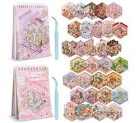 Jokapy 32 pegatinas para escenas de mascotas, libro de tensión RELD RELD RELD, pegatinas 3D, juego de escena estimular la imaginación, diseño de paisaje en miniatura 3D, libro para niños (color)