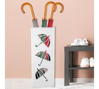 Jokapy Paragüero moderno de metal, impermeable y antioxidante, para exterior e interior, diseño para casa, oficina, pasillo o entrada, 42 x 16 x 16 cm (blanco)