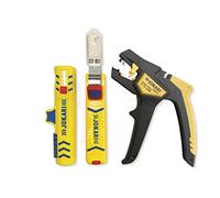 Jokari Set básico de instalación doméstica, 3 piezas, con pelacables 4 Pro, pelacables Secura Super No. 15 y cúter para cable de 8-28 mm de diámetro, multicolor