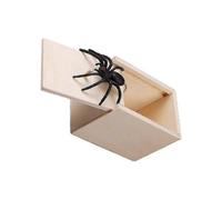 Joke Items To Scare Funny Spider In A Wooden Box Toy Prank Gift for Women And Men Funny Surprise Box fast