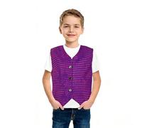 JokeLomple Chaleco de lentejuelas para niños, niñas y niños, para jazz, hip hop, baile callejero, chaqueta, actuación en el escenario, fiesta, abrigo de cintura (Purple, 4-5 Years)