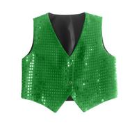 JokeLomple Chaleco Niños de Danza Hip Hop Jazz con Lentejuelas Disfraz de Baile Callejero Fiesta Actuación Adultos Ropa de Escena Brillante Infántil