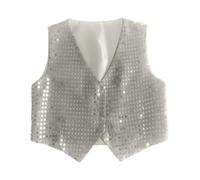 JokeLomple Chaleco Niños de Danza Hip Hop Jazz con Lentejuelas Disfraz de Baile Callejero Fiesta Actuación Adultos Ropa de Escena Brillante Infántil