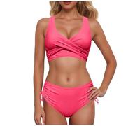 JokeLomple Conjuntos De Bikini Talla Grande Vikinis Push Up Sexy Swimwear Reductor Estampado Diseño Bandeau Moderno Material Deportivo Elástico Conjunto Elegante para Viajes