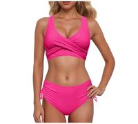 JokeLomple Conjuntos De Bikini Talla Grande Vikinis Push Up Sexy Swimwear Reductor Estampado Diseño Bandeau Moderno Material Deportivo Elástico Conjunto Elegante para Viajes