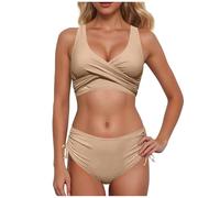 JokeLomple Conjuntos De Bikini Talla Grande Vikinis Push Up Sexy Swimwear Reductor Estampado Diseño Bandeau Moderno Material Deportivo Elástico Conjunto Elegante para Viajes