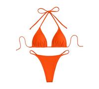 JokeLomple Conjuntos de Bikinis para Mujer,Bañador Color sólido Conjunto Bohemio Floral Biquini Playa Vacaciones Diseño Bandeau Moderno Material Deportivo Elástico Elegante Viajes