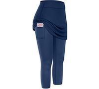 JokeLomple Legging Bolsillos con Falda Tenis Elástico Capris Mujeres Yoga Faldas Deportes Leggings Pantalones de Yoga Mayas Mujer Yoga