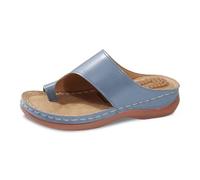 JokeLomple Pantuflas de Verano para Mujer con diseño de Tira en la Puntera, para la Playa y Informales, con cómoda Plantilla de Masaje para Usar Todo el día. (Light Blue, 39) #38