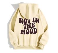 JokeLomple Sudadera con Capucha con Estampado de Not IN The Moon, Informal, Holgada, Divertida, para Mujer, otoño/Invierno#A