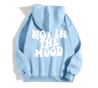JokeLomple Sudadera con Capucha con Estampado de Not IN The Moon, Informal, Holgada, Divertida, para Mujer, otoño/Invierno#A
