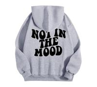 JokeLomple Sudadera con Capucha con Estampado de Not IN The Moon, Informal, Holgada, Divertida, para Mujer, otoño/Invierno#A