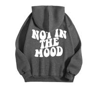 JokeLomple Sudadera con Capucha con Estampado de Not IN The Moon, Informal, Holgada, Divertida, para Mujer, otoño/Invierno#A