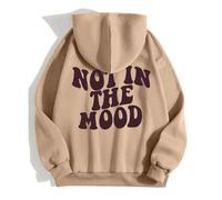 JokeLomple Sudadera con Capucha con Estampado de Not IN The Moon, Informal, Holgada, Divertida, para Mujer, otoño/Invierno#A
