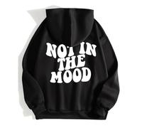 JokeLomple Sudadera con Capucha con Estampado de Not IN The Moon, Informal, Holgada, Divertida, para Mujer, otoño/Invierno#A