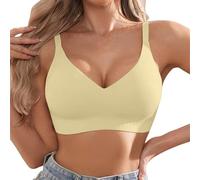 JokeLomple Sujetador de Gel sin para una Comodidad sin Aros. Sujetador Tipo Bralette con Soporte para Uso Diario. (Yellow, L) #178