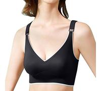 JokeLomple Sujetador Mujer Sin Aros Frontal Comodidad Deep V Push up Seamless T-Shirt Bra Sujetador con Aros Y Relleno Sujetador Deep V Push up Seamless T-Shirt Bra