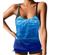 JokeLomple Tankini Mujer,Trajes de baño con Pantalones Cortos Moda Playa Bikini Ahuecado Shorts Traje Control Abdomen Biquini Vacaciones para Surf y Natación Activa