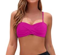 JokeLomple Traje de baño sin Tirantes con Parte Superior de Bikini Bandeau para Mujer (Dark Purple, M) #124