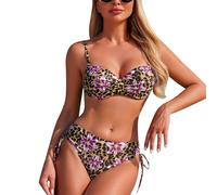 JokeLomple Traje de Baño Tallas Grandes para Mujer Bañador Color sólido Estampado Moda Sexy Swimwear Reductor Bikini Braga Alta Talla Grande Ajustable Surf y Natación Activa