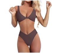JokeLomple Traje de Baño Tallas Grandes para Mujer Sexy Verano Conjunto Bra Playa Bikini Vikinis Dos Piezas Elegante Ruched Moderno Talla Grande Ajustable Viajes