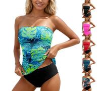 JokeLomple Traje de Baño Tallas Grandes para Mujer,Sexy Verano Conjunto clásico Tankinis Bañador Natación Cintura Alta Talla Grande Ajustable Vacaciones Tropicales