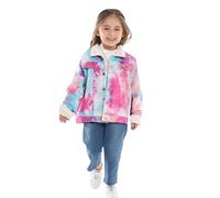 JokeLomple Veste coupe-vent en denim polaire pour tout-petits garçons et filles, imprimé tie-dye, vêtements d'extérieur chauds pour enfants (6-12 Months)
