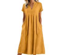 JokeLomple Vestidos De Fiesta Mujer Elegantes Vestido Corto de Fiesta con Cuello en V Cuello y Diseño Fluido Casual Boda Invitada Ropa Clásico Vestidos Playa Mujer