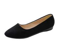 JokeLomple Zapatos Casuales de Gamuza de Color Liso a la Moda para Mujer, Zapatos cómodos con Estribo en un Solo pie (Black, 41)