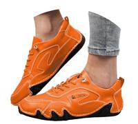 JokeLomple Zapatos de Senderismo sin Cordones para Hombre Impermeable y analgésico de Piel Botines Medievales para Hombre Descalzo Exterior Interio Alpaca - Ergonómico