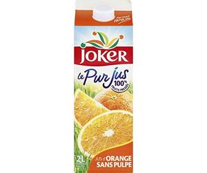 Joker 100% puro jugo de naranja sin pulpa, sin azúcares añadidos - El ladrillo de 2 l