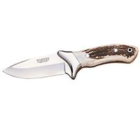 Joker Cuchilleria CC06 - Cuchillo desollador, virola cachas en asta de Ciervo, Hoja INOX de 11 cm