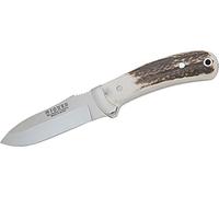 Joker Cuchilleria CC86 - Cuchillo de Monte Enterizo con virola, cachas en asta de Ciervo, Hoja de 9 cm