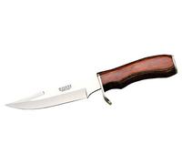 Joker Cuchilleria CR38 - Cuchillo de Caza, puño de Madera roja prensada, Hoja de 14,5 cm
