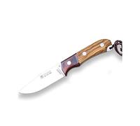 Joker Cuchillo Bushcraft Águila CO105, Mango de Madera de Olivo, virola Palo Santo, Hoja de 10,5 cm, Incluye Funda de Cuero marrón, Herramienta de Pesca, Caza, Camping y Senderismo