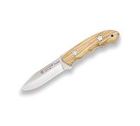 Joker Cuchillo Bushcraft Enterizo Teckel CO85, Hoja de 9,5 cm INOX MOVA, con cachas Madera de Olivo, Herramienta de Pesca, Caza, Camping y Senderismo